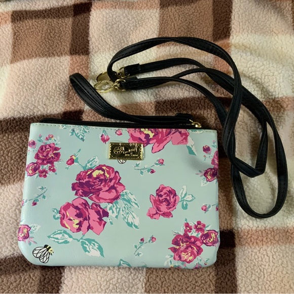 Betsey Johnson Handbags - Betsey Johnson Floral Crossbody/Wristlet Bag